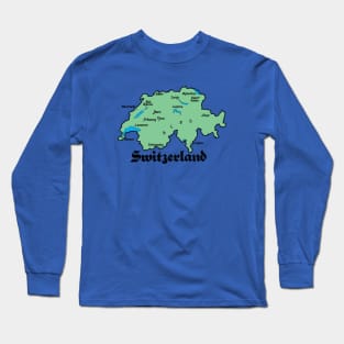 Switzerland Map Long Sleeve T-Shirt